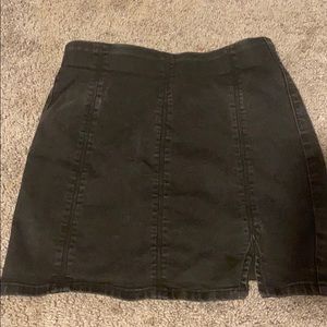 Free people all black denim skirt